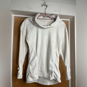 Champion Women’s Cream Long Sleeve Pullover Hoodie - Cowl Neck. Size: Small